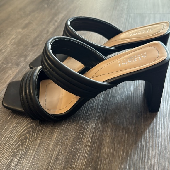 Alfani leather step n flex black square toe heels sandals 9.5 - Picture 5 of 11